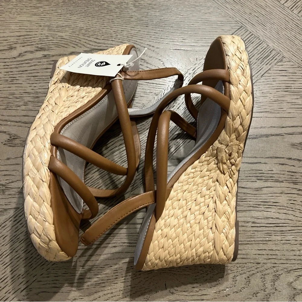 Sanctuary Tan Braided Espadrille Wedge Sandals